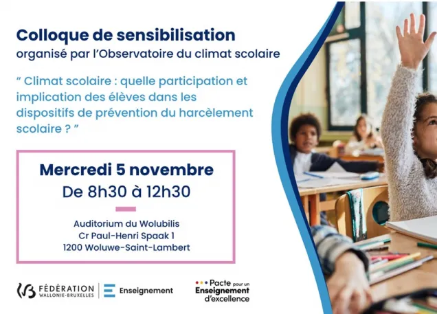 flyer d'invitation au colloque sur le climat scolaire 2